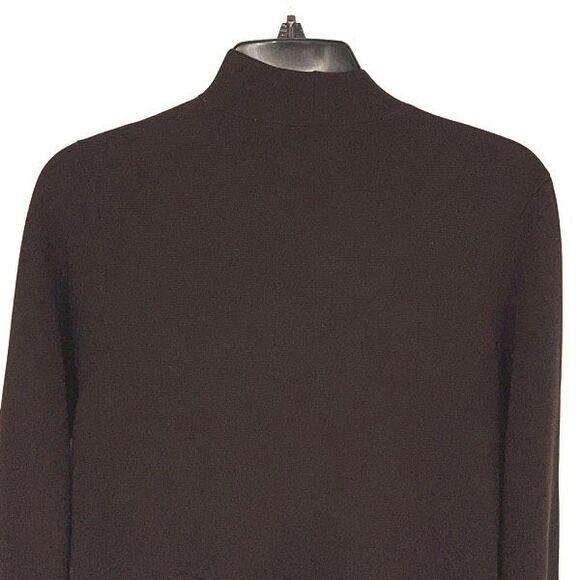 Eileen Fisher Womens Long Textured Silk Cotton Knit Cardigan Chocolate Medium - Picture 4 of 9